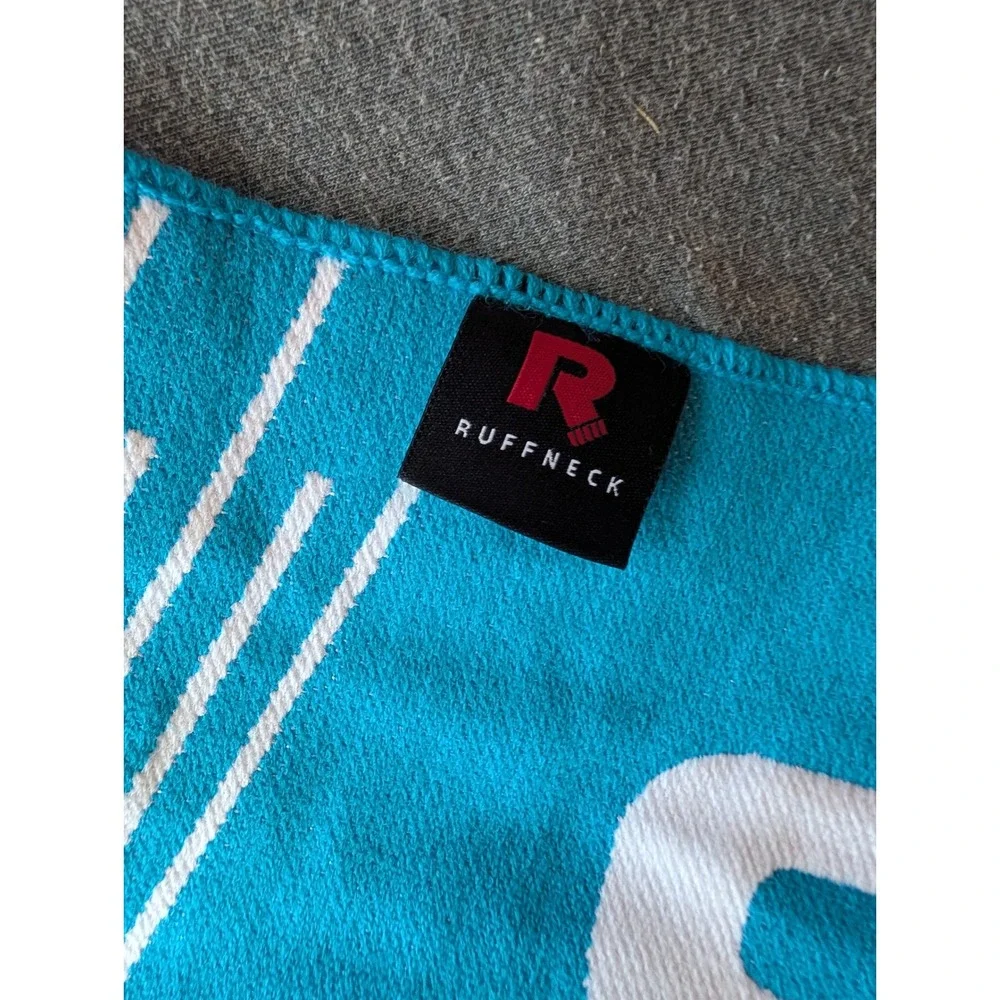 Shimano Ruffneck Cycling Scarf Blue White Knit Fringed Fan Scarf 60 Inch